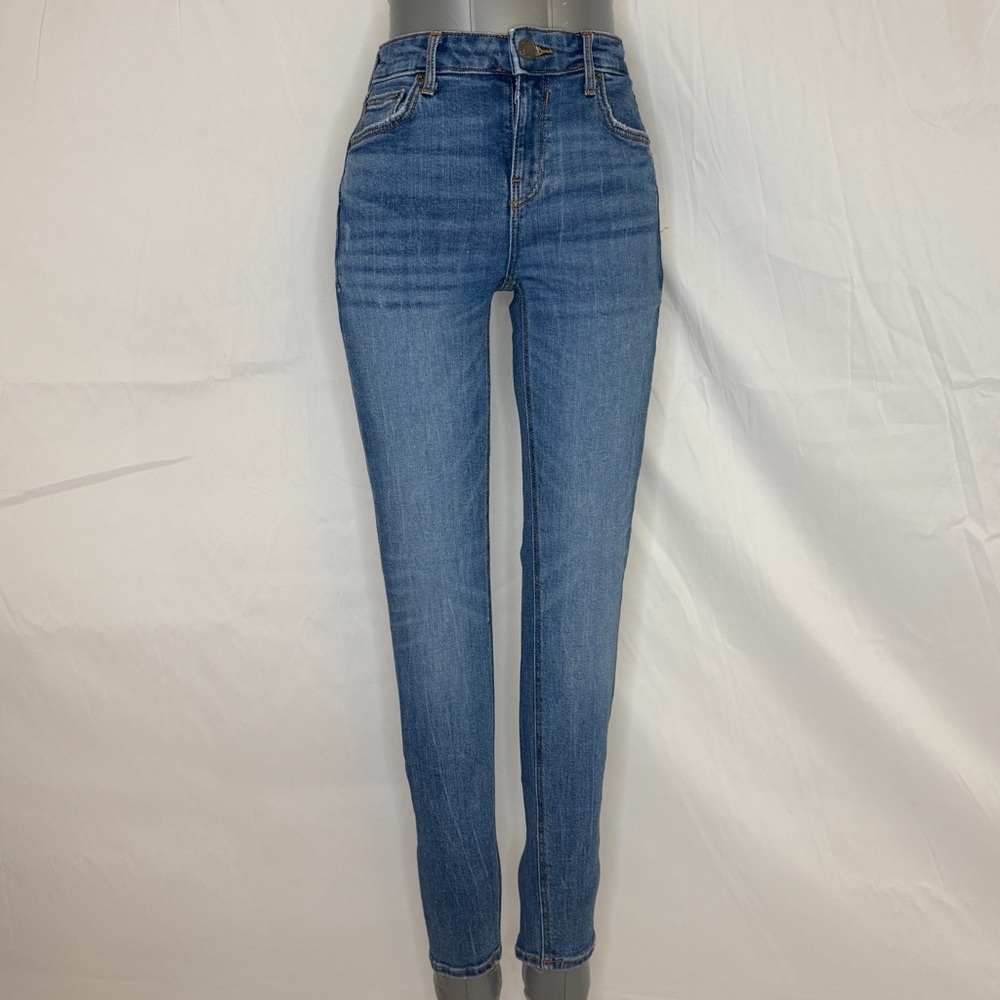Zara Women's High Rise Skinny Jeans in Navy Blue